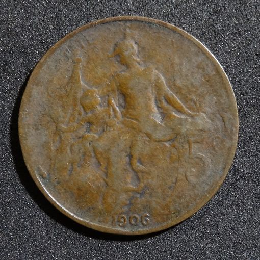 Франция 5 сантимов, 1906г.
