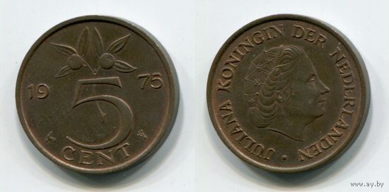 Нидерланды. 5 центов (1975, XF)