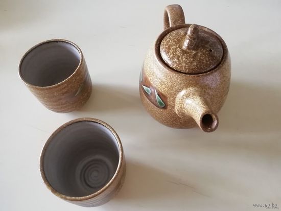 Чайник заварочный и две кружки Оча-Кетору. Подарок. Япония. Сенча