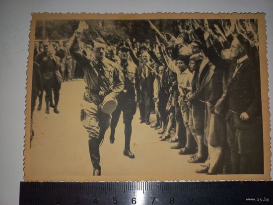 РЕДКОЕ -Фото ВСТРЕЧА с ликующим народом Германия 1933-45 РЕЙХ(А29)