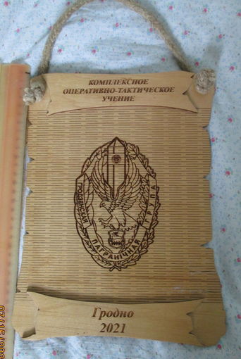 Вымпел из дерева. Гродненская пограничная группа. Комплексное оперативно-тактическое учение Гродно 2021