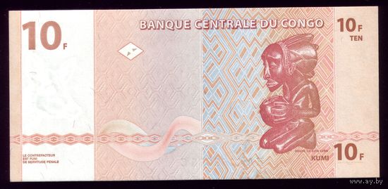 10 Франков 2003 год Конго 2