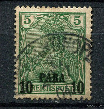 Немецкая почта в Турции - 1900/1904 - Надпечатка на марках рейха 10Para на 5pf - [Mi.12i] - 1 марка. Гашеная.  (Лот 90AO)