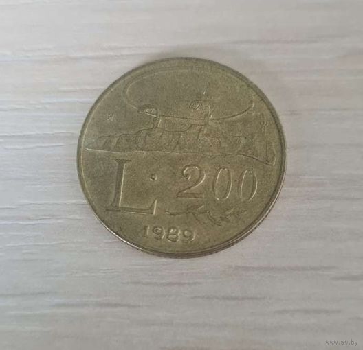 Сан-Марино 200 лир, 1989 (Repubblica di San Marino L.200)