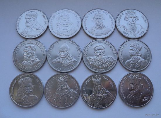 Польша Набор Короли 1979-1989 12 монет