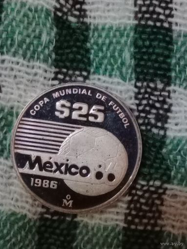 Мексика 25 песо 1986 футбол
