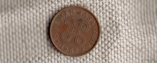 Финляндия 1 пенни 1963(Ah)