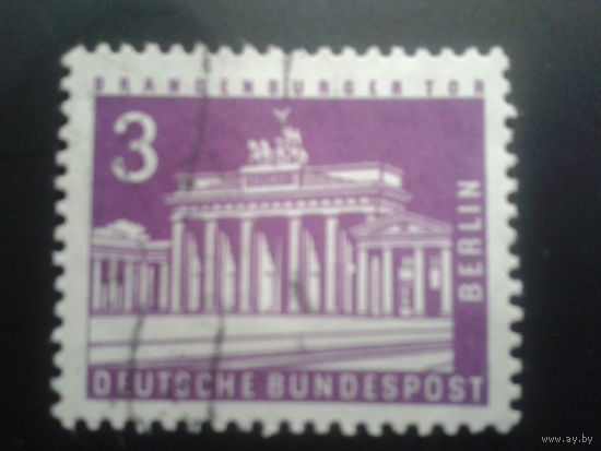 Берлин 1963 стандарт Бранденбургские ворота Михель-0,4 евро гаш.