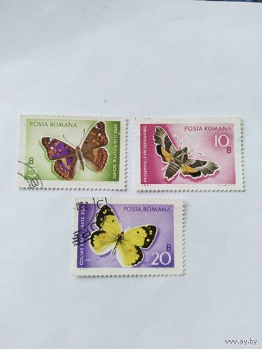 Румыния 1969  3м  бабочки