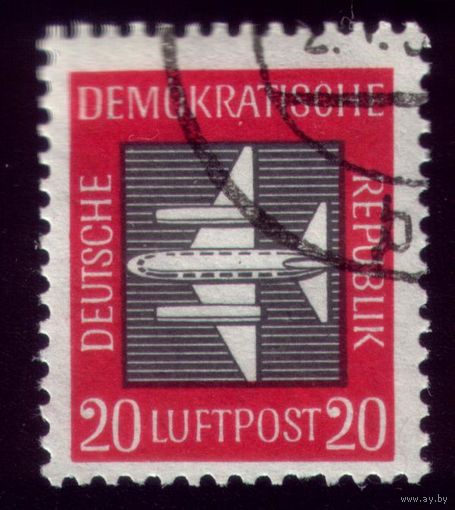 1 марка 1957 год ГДР Самолёт 610