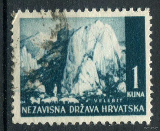 Хорватия - 1941/42г. - ландшафты, архитектура, 1 K - 1 марка - гашёная. Без МЦ!