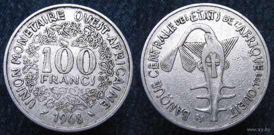 W: Западная Африка 100 франков 1968, западные африканские штаты (292)