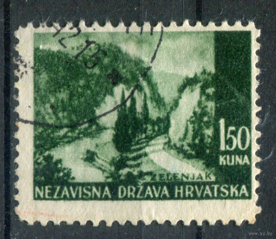 Хорватия - 1941/42г. - ландшафты, архитектура, 1,5 K - 1 марка - гашёная. Без МЦ!