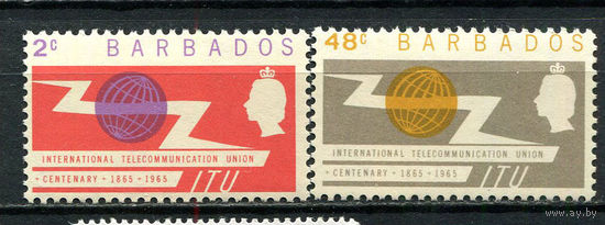 Британские колонии - Барбадос - 1965 - 100-летие Международного союза электросвязи - [Mi. 233-234] - полная серия - 2 марки. MH.  (Лот 76Dg)