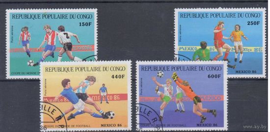 [759] Конго 1986. Спорт.Футбол.  Гашеная серия.