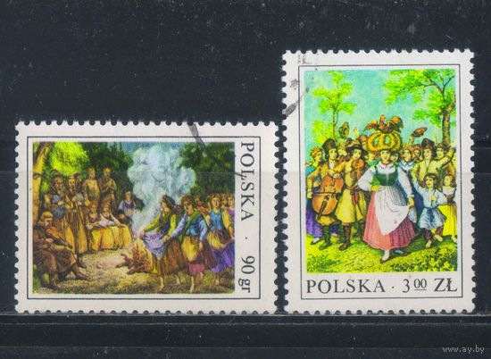 Польша ПНР 1977 Народные праздники День летнего солнцестояния Праздник урожая #2509,2512