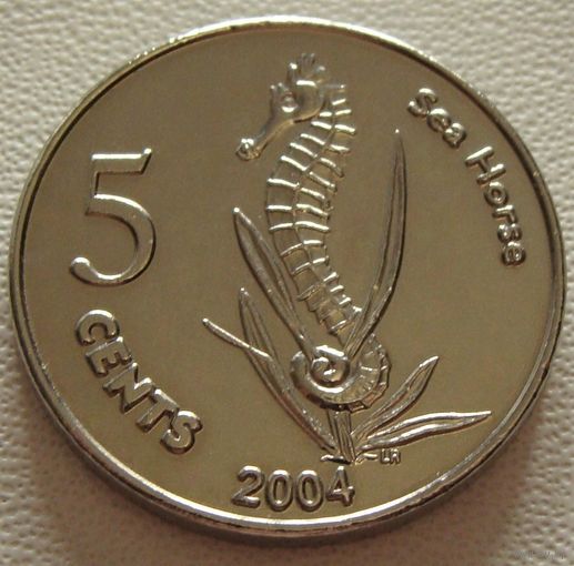 Кокосовые острова "Киллинг" 5 центов 2004 год X#11 "Морской конек"