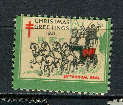 США - 1931 - Рождество и Новый год - 1 виньетка. MNH, MLH.  (LOT EA32)-T10P29