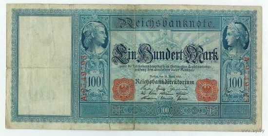 Германия, 100 марок 1910 год.  - А -