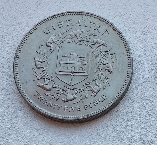 Гибралтар 25 новых пенсов, 1977 25 лет правлению Королевы Елизаветы II 7-9-1