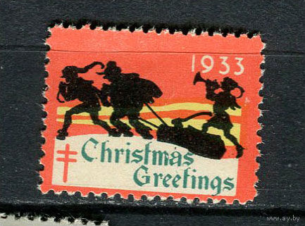 США - 1933 - Рождество и Новый год - 1 виньетка. MNH.  (LOT EA33)-T10P29