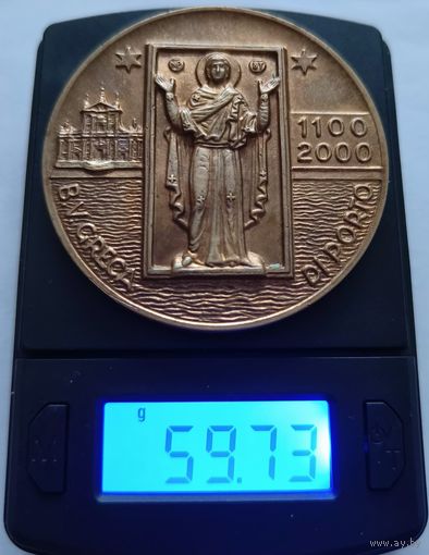 Настольная медаль Италия г.Равенна 2000 900 -летие сошествия Пресвятой Богородицы