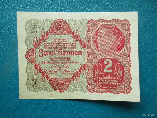 Австрия 2 кроны. 1922 г.