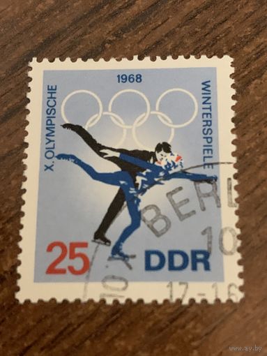 ГДР 1968. Зимние олимпийские игры. Марка из серии