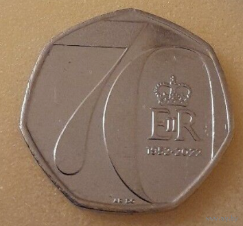 Великобритания 50 пенсов 2022 70 лет платиновый юбилей Елизаветы II