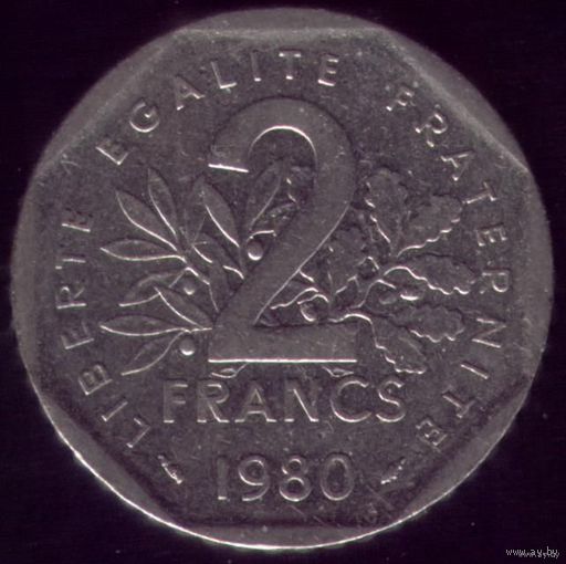 2 Франка 1980 год Франция
