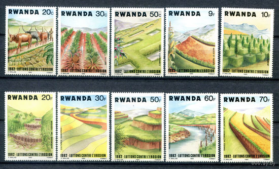 Руанда - 1983г. - Борьба с эрозией - полная серия, MNH [Mi 1224-1233] - 10 марок