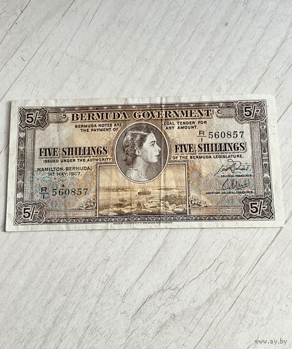 Бермудские острова 5  долларов 1957 г.