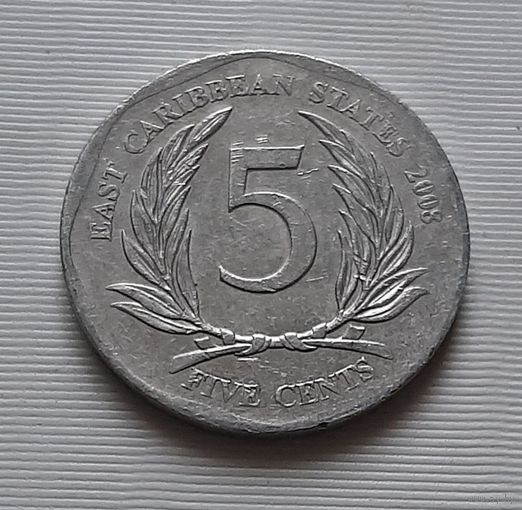 5 центов 2008 г. Восточные Карибы