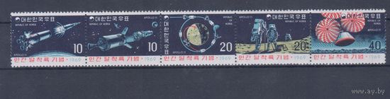 [1870] Корея Южная 1969. Космос США. СЕРИЯ-СЦЕПКА  MNH