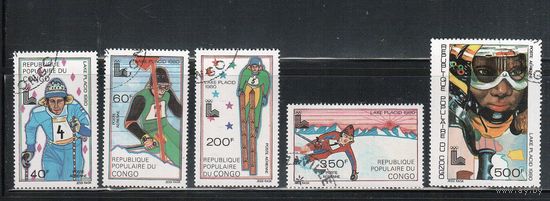 Конго-1979(Мих.714-718) , гаш. , Спорт,ОИ-1980(полная серия)