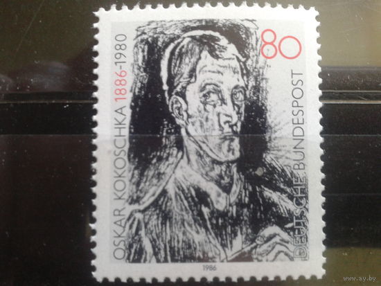ФРГ 1986 австрийский художник и поэт, автопортрет Михель-1,6 евро