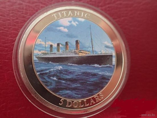 Либерия 5 долларов 2006 Корабль Титаник .ОРИГИНАЛ !!