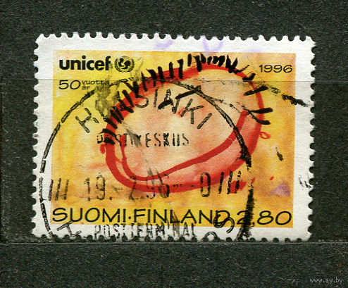 50 лет UNICEF. Детский рисунок. Финляндия. 1996. Полная серия 1 марка