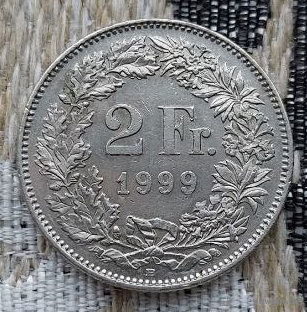 Швейцария 2 франка 1999 года, В. UNC