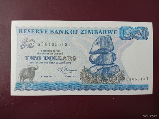 Зимбабве 2 доллара 1983 UNC