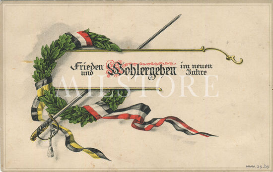 Немецкая открытка времен Первой мировой войны.  Австро-венгерская и Германская империи. Подписная.