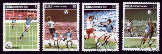 4 марки 1982 год Куба Футбол 2685-2688
