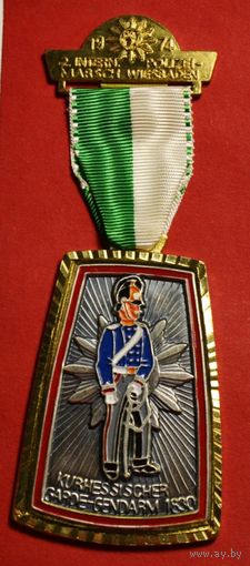 Германия. Памятная медаль 1974 год. Интернациональный марш полицейских в Висбадене.