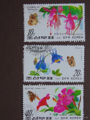Корея 1987 г. Цветы.