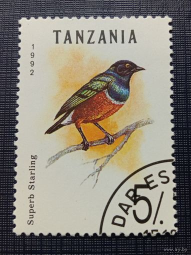 Марка Танзания 1992 Скворец