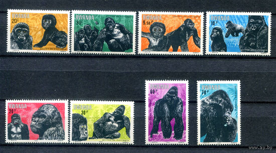 Руанда - 1983г. - Горные гориллы - полная серия, MNH [Mi 1242-1249] - 8 марок