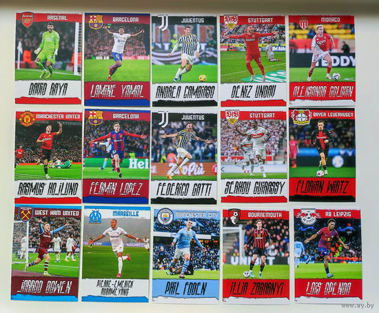 Карточки "Звезды мирового футбола" 40 штук