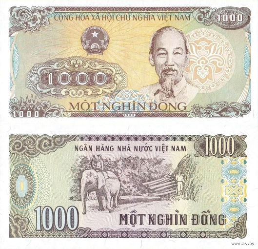 Вьетнам 1000 Донгов 1988 UNС П1-182