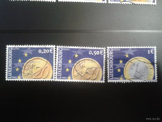 Люксембург 2001 монеты, переход на евровалюту Mi-3,5 евро гаш.