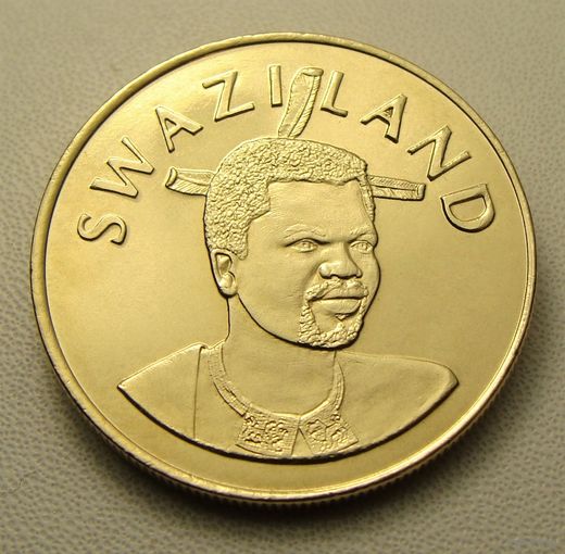 Эсватини "Свазиленд". 5 эмалангени 2008 год  КМ#55  "40 лет Независимости" "Король Мсвати III"